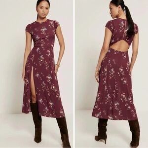 Reformation Gavin Dress Rosaline Red Floral 2